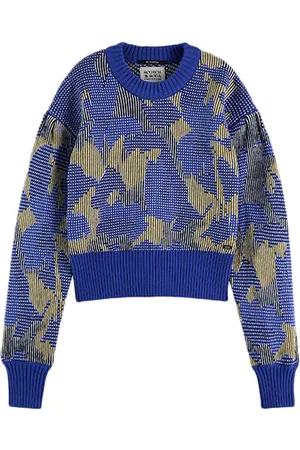 Scotch&Soda Abstract Jacquard Pullover Bright Blue