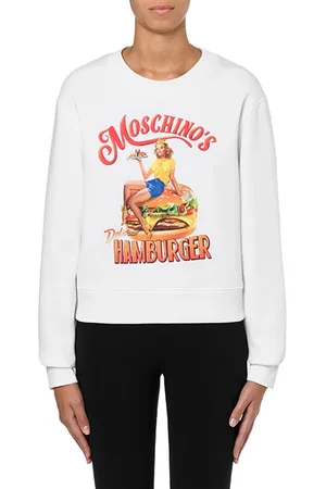 Moschino S Hamburger Organic Cotton Sweatshirt White