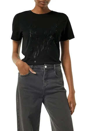 Comma, T-shirts Grey/black