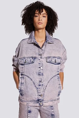IRO Varenne Denim Jacket In Blue/pink