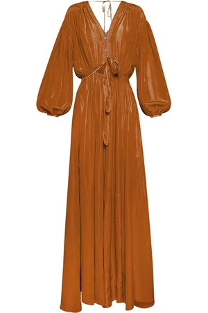 FORTE FORTE Forte Forte Silk Habotay Long Sleeves Dress Tan