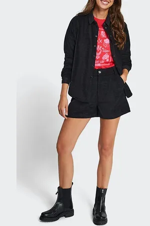 ICODE Black Textured Velvet Shirt Black