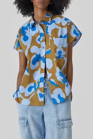 Closed Short Sleeve Shirts & Blouses Oceanic Blue