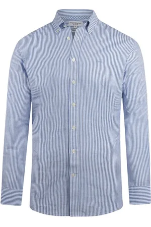 McGregor Linen Stripe Shirt Light Blue