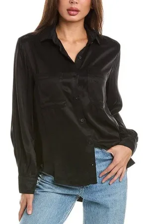 Bella Dahl Two Pocket Bishop Sleeve Shirt Black