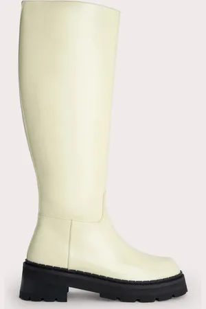 By Far Russel Ivory Soft Semi Patent Leather Ivory