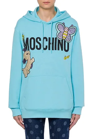 Moschino Animals Patch Hoodie Blue