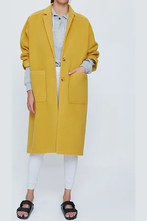 American Vintage Ls Mid-lengh Straight Coat Colza
