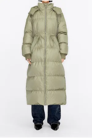 Bimba y Lola Long Powder Green Down Puffer