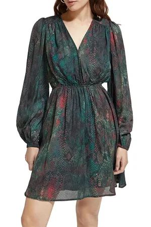 Scotch&Soda Balloon Sleeve Mini Dress Snake
