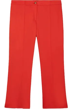 Elena Miro Cropped Kick Flare Trousers Red