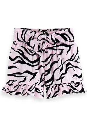 Scotch&Soda All-over Printed Ruffled Hem Shorts In Organic Cotton Combo