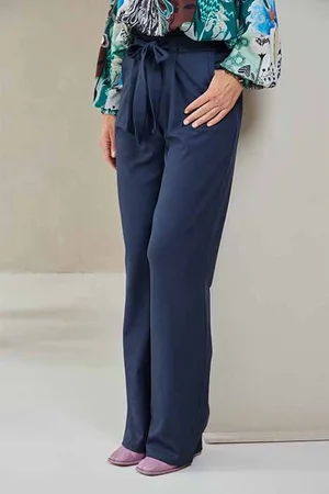 DIDI Rib Paper Bag Pants Amber Dark Blue