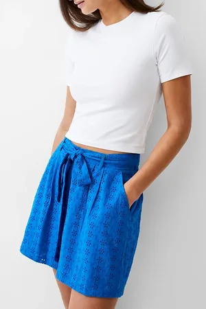 French Connection Broderie Tie Short Bright Blue