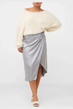 French Connection Inu Satin Midi Wrap Skirt