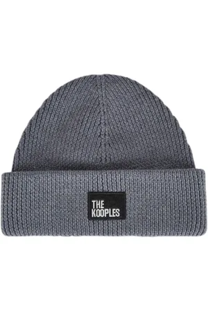 The Kooples Wool Hat With Embroidered Patch Grey