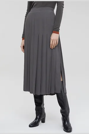 Closed Women Pleated Midi Skirt Skirts Dark Nickel