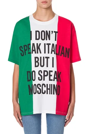 Moschino Italian Slogan Jersey T-shirt Multicolor