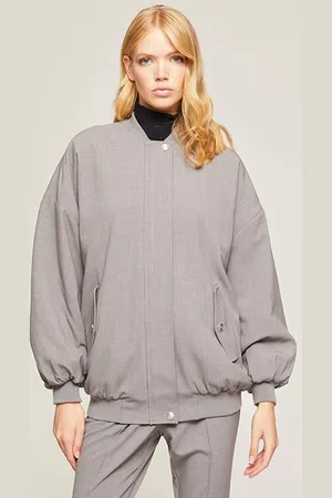 Motivi Lightweight Padded Bomber Jacket Grey