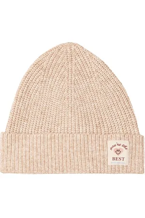 Scotch&Soda Girls Rib Knit Wool Blend Beanie Oatmeal Melange