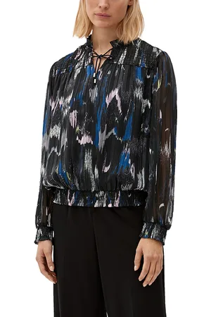 QS by s.Oliver Blouses Grey/black