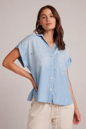 Bella Dahl Two Pocket Short Sleeve Shirt Caribbean Wash