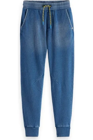 Scotch&Soda Washed Indigo Sweat Pants With Denim Effect Indigo