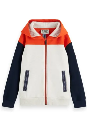 Scotch&Soda Relaxed-fit Colour Block Zip-through Hoodie Colourful Blocki