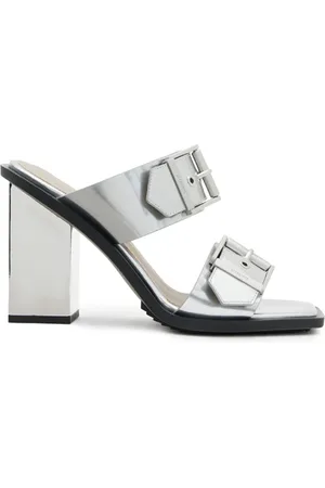 AllSaints Camille Mule Metallic Silver