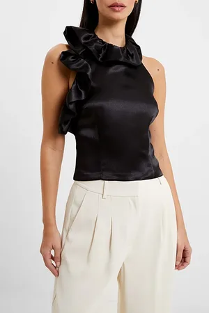 French Connection Adora Satin Top Black