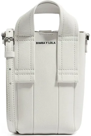 Bimba y Lola Mini Off-white Leather Crossbody Bag