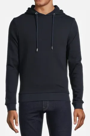 Reiss Braydon Hooded Cotton Sweatshirt Navy - Outlet Price