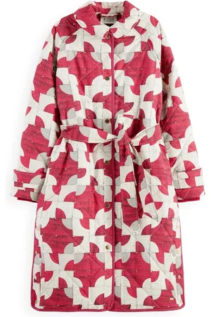Scotch&Soda Long Quilted Coat Square Patchwork