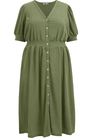 WE Fashion Dress Midi Moss Green