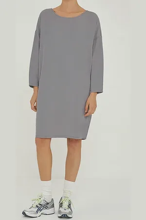 American Vintage Boat Collar 7/8 Sleeves Dress Sardine