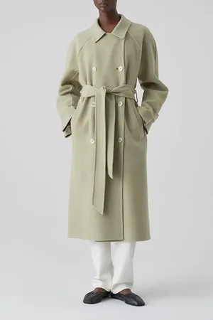 Closed Wool Trench Coat Jackets & Coats Grey Marble