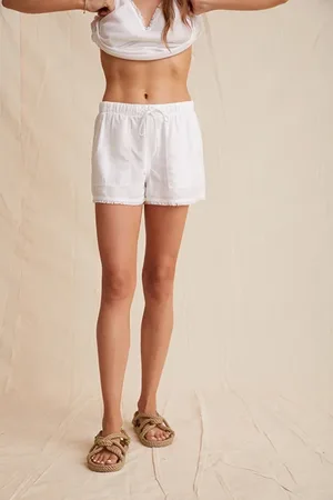 Bella Dahl Frayed Pocket Short White