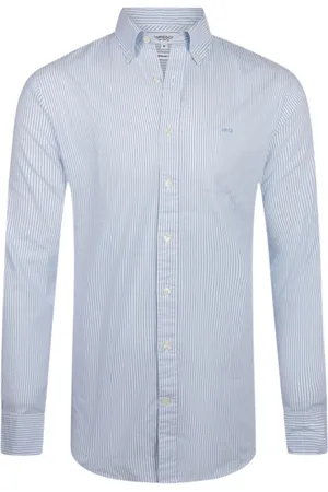 McGregor Stretch Oxford Shirt Small Stripe Light Blue