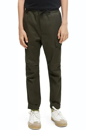 Scotch&Soda Boys Loose Tapered Fit - Organic Cotton Cargo Pants Forest