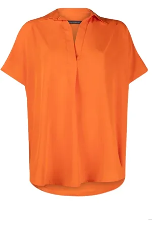 French Connection S/s Crepe Light Popover Mandarin