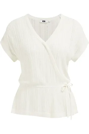 WE Fashion Knitted Pullover White