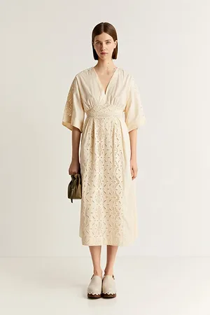 SCALPERS Lace Guipur Dress Ecru
