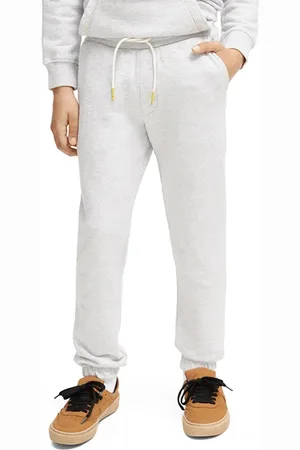 Scotch&Soda Bandana Label Sweatpants In Organic Cotton Grey Melange