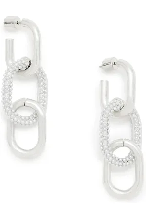 AllSaints Cydney Chain Earngs Warm Silver/white