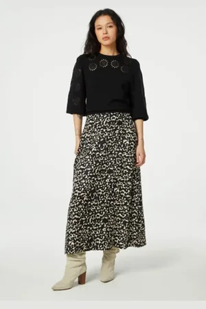 Fabienne Chapot Lydia Skirt Black/oat Melange