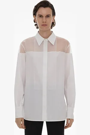 Helmut Lang Poplin Tux Shirt Cotton Optic White