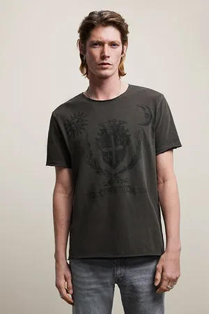 John Varvatos Ss Raw Edge Tee - Crest Coal