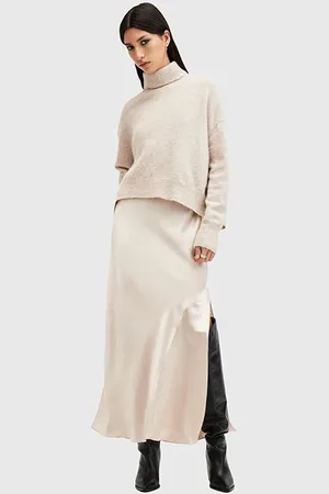 AllSaints Nico Dress Fawn Brown