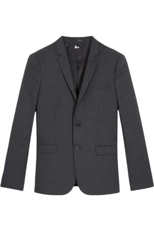 The Kooples Micro Houndstooth Pattern Suit Jacket Black