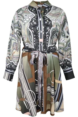 MUCHO GUSTO Dress Louvain Green Equestrian Paisley